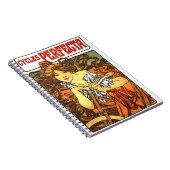 Art Nouveau Bicycle Mucha Art Notitieboek (Rechterzijde)