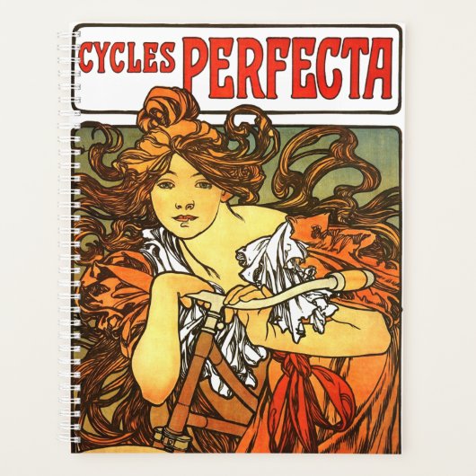 Art Nouveau Bicycle Mucha Art Planner (Voorkant)