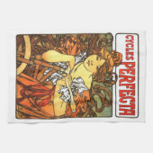 Art Nouveau Bicycle Mucha Art Theedoek (Horizontaal)