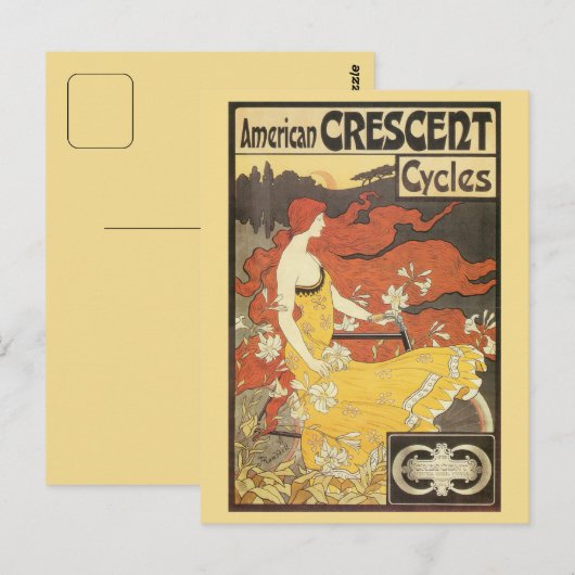art nouveau Bicycles en Briefkaart (Voorkant / Achterkant)