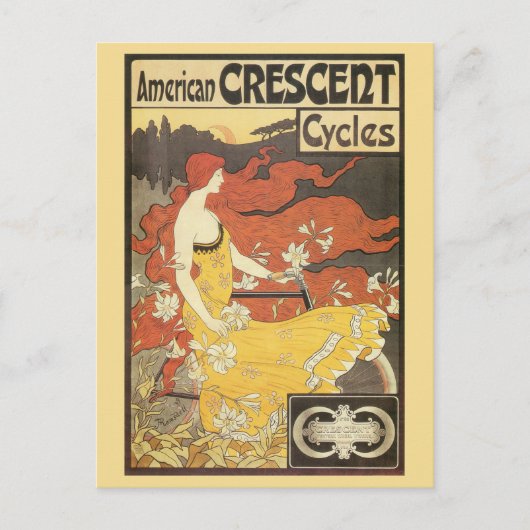 art nouveau Bicycles en Briefkaart (Voorkant)