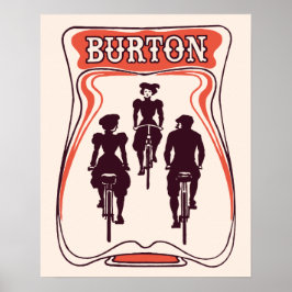 Art nouveau bicyle thema bier adverteren poster