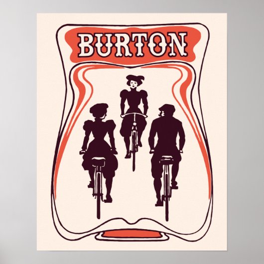 Art nouveau bicyle thema bier adverteren poster (Voorkant)