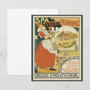 Art Nouveau, Bier Bar Waitress Invitation Kaart
