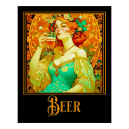 Art Nouveau bier Perfect Poster