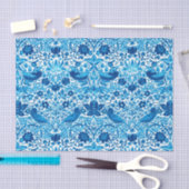 Art Nouveau Bird and Flower Tapestry, Blue & White Tissuepapier (Craft)