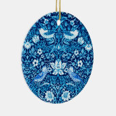 Art Nouveau Bird and Flower Tapestry, Dark Blue Keramisch Ornament (Rechts)