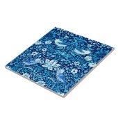 Art Nouveau Bird and Flower Tapestry, Dark Blue Tegeltje (Zijkant)