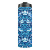 Art Nouveau Bird and Flower Tapestry, Dark Blue Thermosbeker (Voorkant)