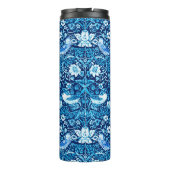 Art Nouveau Bird and Flower Tapestry, Dark Blue Thermosbeker (Achterkant)