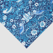 Art Nouveau Bird and Flower Tapestry, Dark Blue Tissuepapier (Detail)