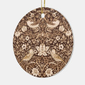 Art Nouveau Bird and Flower Tapestry, Dark Brown Keramisch Ornament (Links)