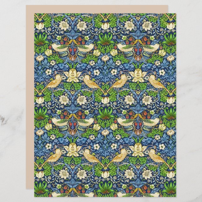 Art Nouveau Bird and Flower Tapestry Pattern (Voorkant / Achterkant)