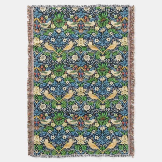 Art Nouveau Bird and Flower Tapestry Pattern Deken (Voorkant Verticaal)
