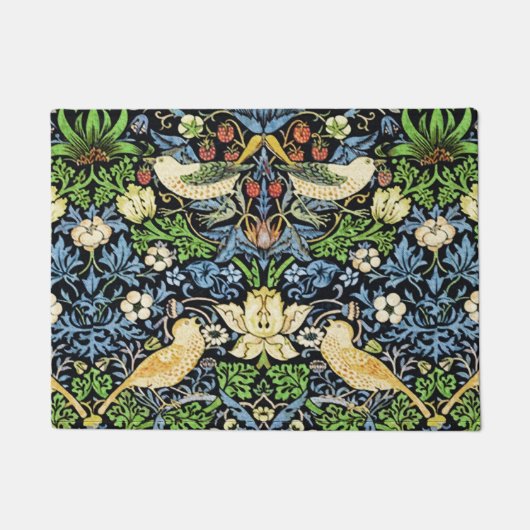 Art Nouveau Bird and Flower Tapestry Pattern Deurmat (Voorkant)