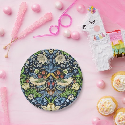 Art Nouveau Bird and Flower Tapestry Pattern Papieren Bordje (Feest)