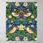 Art Nouveau Bird and Flower Tapestry Pattern Poster (Voorkant)