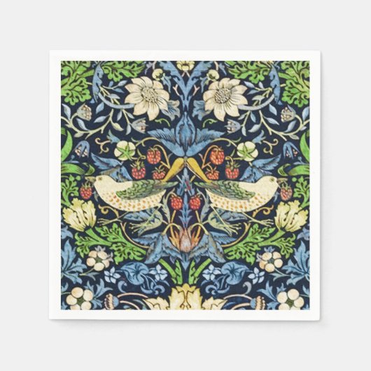 Art Nouveau Bird and Flower Tapestry Pattern Servet (Voorkant)