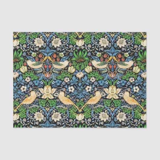 Art Nouveau Bird and Flower Tapestry Pattern Tissuepapier (Voorkant)