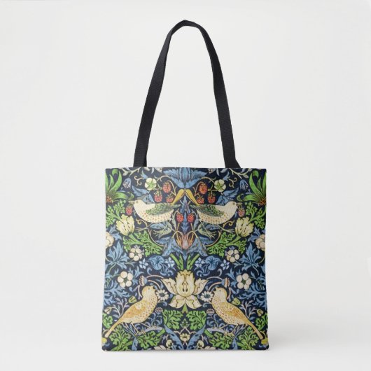 Art Nouveau Bird and Flower Tapestry Pattern Tote Bag (Voorkant)