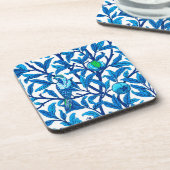 Art Nouveau Bird and Pomegranate, Cobalt Blue Bier Onderzetter (Linkerzijde)