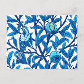 Art Nouveau Bird and Pomegranate, Cobalt Blue Briefkaart (Voorkant)