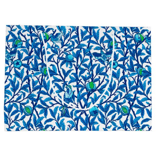 Art Nouveau Bird and Pomegranate, Cobalt Blue Groot Cadeauzakje (Achterkant)