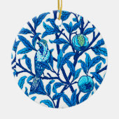 Art Nouveau Bird and Pomegranate, Cobalt Blue Keramisch Ornament (Voorkant)
