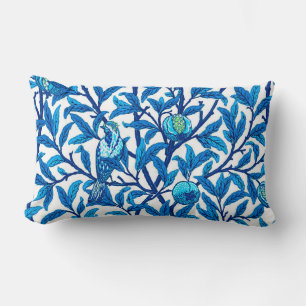 Art Nouveau Bird and Pomegranate, Cobalt Blue Kussen