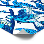Art Nouveau Bird and Pomegranate, Cobalt Blue Poster (Hoek)