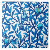 Art Nouveau Bird and Pomegranate, Cobalt Blue Tegeltje (Voorkant)