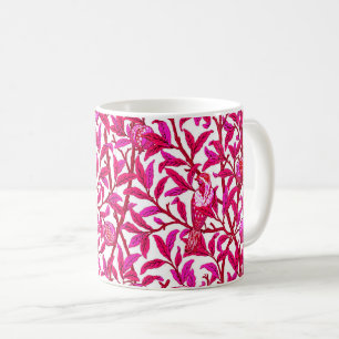 Art Nouveau Bird and Pomegranate, Fuchsia Pink Co. Koffiemok