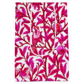 Art Nouveau Bird and Pomegranate, Fuchsia Pink Medium Cadeauzakje (Achterkant)