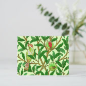Art Nouveau Bird and Pomegranate, Lime Green Briefkaart (Staand voorkant)