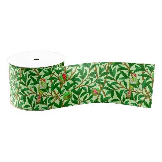 Art Nouveau Bird and Pomegranate, Lime Green Grosgrain Lint (Spoel)