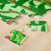 Art Nouveau Bird and Pomegranate, Lime Green Legpuzzel (Zijkant)