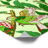 Art Nouveau Bird and Pomegranate, Lime Green Poster (Hoek)