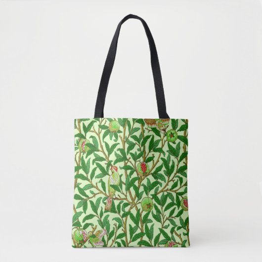 Art Nouveau Bird and Pomegranate, Lime Green Tote Bag (Voorkant)