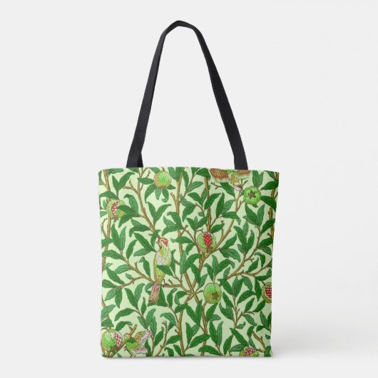 Art Nouveau Bird and Pomegranate, Lime Green Tote Bag (Achterkant)