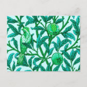 Art Nouveau Bird and Pomegranate, Turquoise Briefkaart (Voorkant)