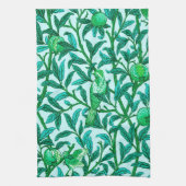 Art Nouveau Bird and Pomegranate, Turquoise Theedoek (Verticaal)