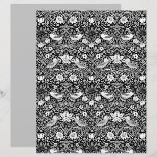 Art Nouveau Bird & Flower Tapestry, Black & White