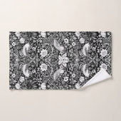 Art Nouveau Bird & Flower Tapestry, Black & White Bad Handdoek (Handdoek)