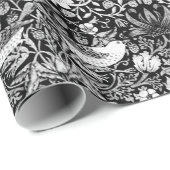 Art Nouveau Bird & Flower Tapestry, Black & White Cadeaupapier (Rol Hoek)