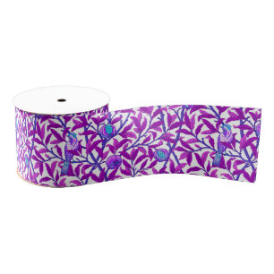 Art Nouveau Bird & Pomegranate, Amethyst Paars Grosgrain Lint