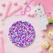 Art Nouveau Bird & Pomegranate, Amethyst Paars Papieren Bordje (Feest)