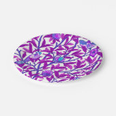 Art Nouveau Bird & Pomegranate, Amethyst Paars Papieren Bordje (Gekanteld)