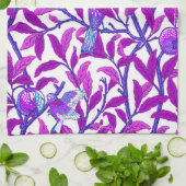 Art Nouveau Bird & Pomegranate, Amethyst Paars Theedoek (Gevouwen)