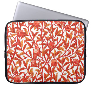 Art Nouveau Bird & Pomegranate, Mandarijns Oranje Laptop Sleeve