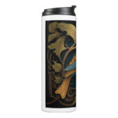 Art Nouveau Bird Thermal Tumbler Thermosbeker (Gedraaid links)